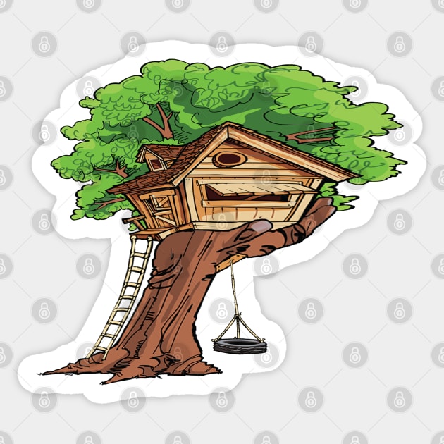 Hand tree house Sticker by Aish shop